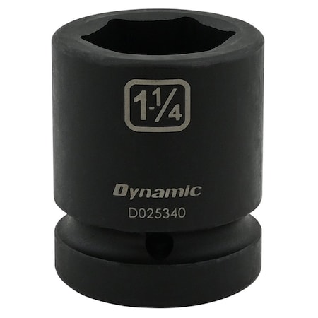 Dynamic 1" Drive Standard Socket, Black Phosphate, Tools 1-1/4" X 1" Drive, 6 Point Standard Length D025340